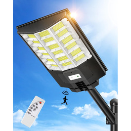 Вуличний сонячний LED світильник Sararoom 1000W з датчиком руху, 864LED, 6500K, IP65, з пультом, для саду, тераси, гаража, газону