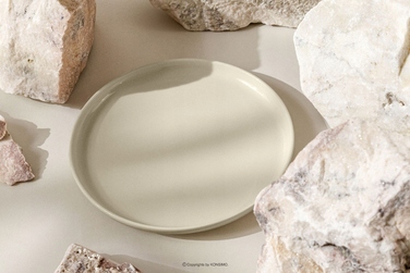 Обідній сервіз Konsimo Victo, бежевий глянцевий, набір на 6 осіб (18 предметів)