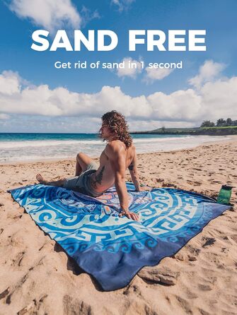 OCOOPA Microfiber Beach Towel, Quick-Drying, Large 200x145 cm, Super Absorbent, Sand-Free Beach and Swimming Towels for Men and Women