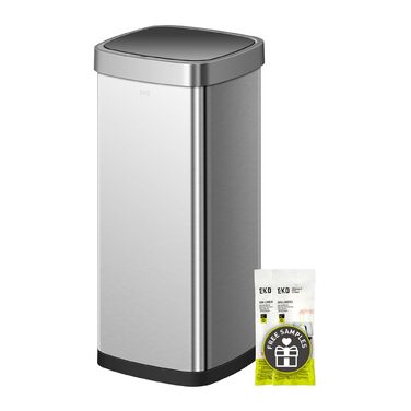 Сміттєвий бак EKO EcoSmart 80л з сенсором, нержавіюча сталь, електричний, для кухні та дому, з кришкою Soft-Close, анти-відбитки, кутовий