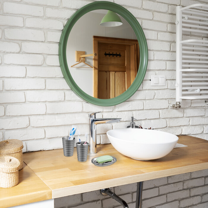 Relaxdays 5-piece Bathroom Set Stainless Steel