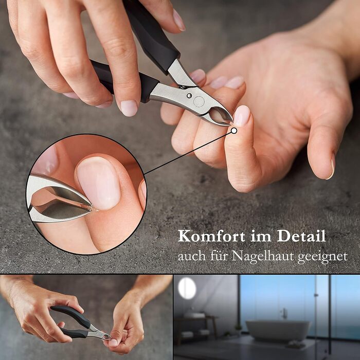 Набір для догляду за нігтями ROBBX® Profi: кусачки для товстих нігтів, зручна ручка, шкіряний етикет, ножиці для нігтів