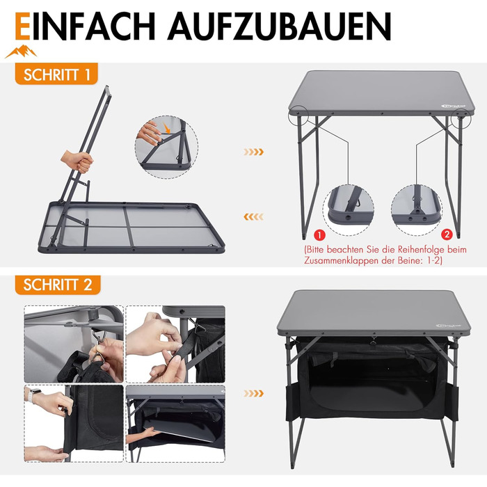 Складний кемпінговий стіл Portal зі зберіганням, портативний міні-стіл для пікніка, саду, балкону
