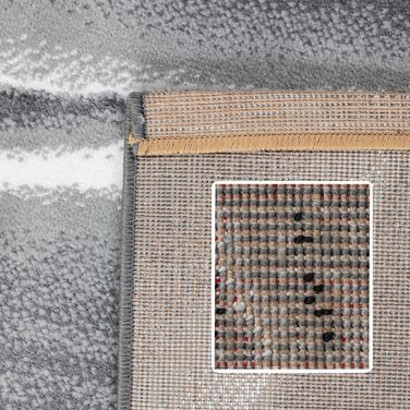 Килим для вітальні, спальні, їдальні, коридору, кухні. Сучасний килим з геометричним малюнком, короткий ворс, легкий у догляді. Чорний, 140 x 200 см