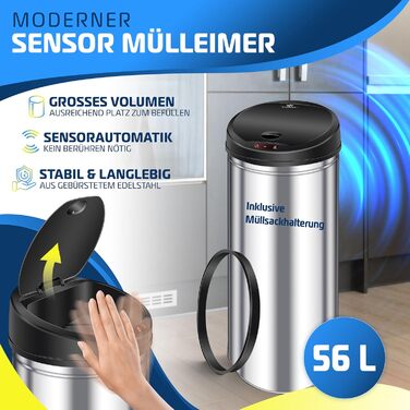 Сміттєвий бак сенсорний KESSER® автоматичний 40 л, нержавіюча сталь