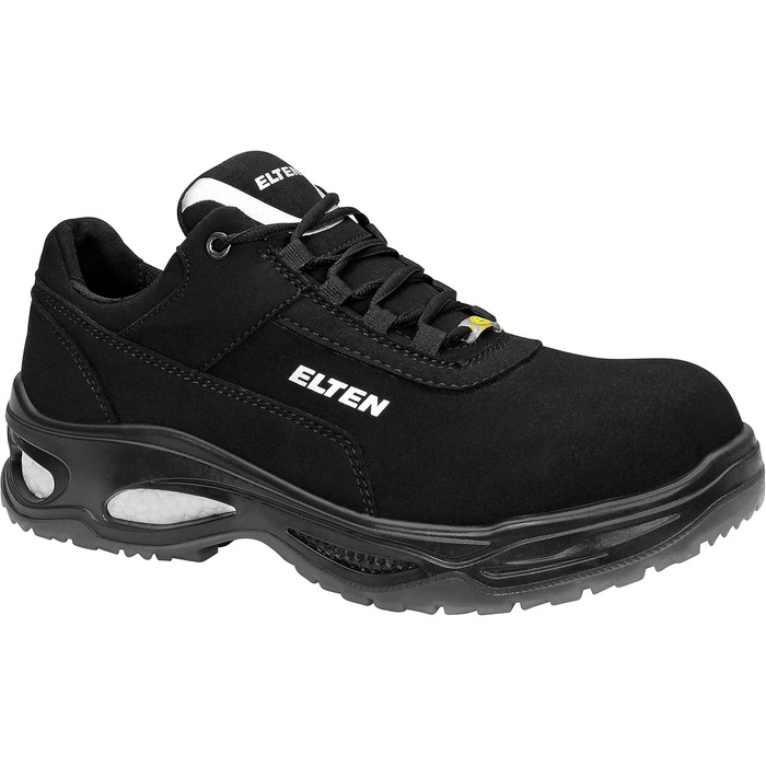 Робочі черевики ELTEN Milow Low ESD S2: текстиль, пластикова капа (легша за сталеву), чорний, 48 EU (для жінок та чоловіків)