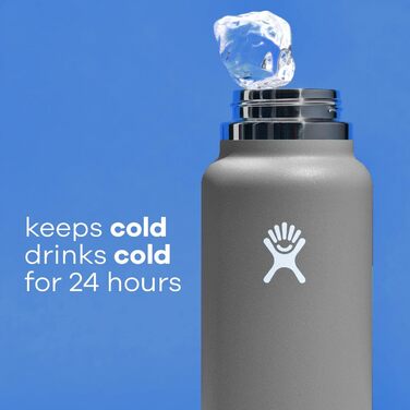 HYDRO FLASK - 1180ml (40oz) Water Bottle - Insulated Stainless Steel Water Bottle - Sports Bottle with Leak-Proof Flex Cap Lid & Strap - Dishwasher Safe Thermos Bottle - Wide Mouth Opening - (Snapper, 591 ml)