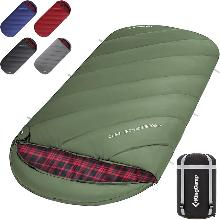 KingCamp XXL 3-Season Sleeping Bag - Oversized Adult Sleeping Bag for Camping, Backpacking, Hiking, and Travel - Lightweight Indoor/Outdoor (#Classic Olive)