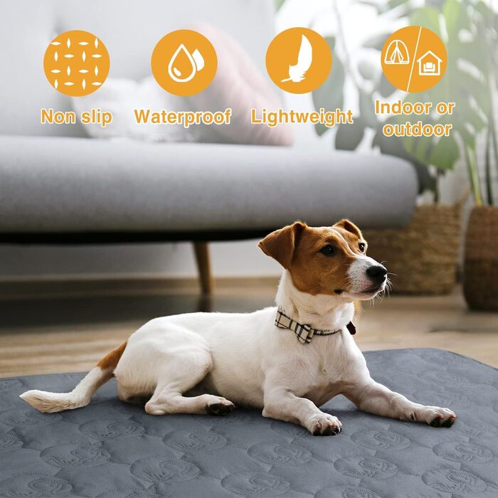 Водонепроникний килимок для собак Pawsee, антиковзкий, 150 x 120 см, сірий. Захисний килимок для собак, диван, собачий софа, для дому та подорожей, легко миється. Підходить для великих собак та котів.