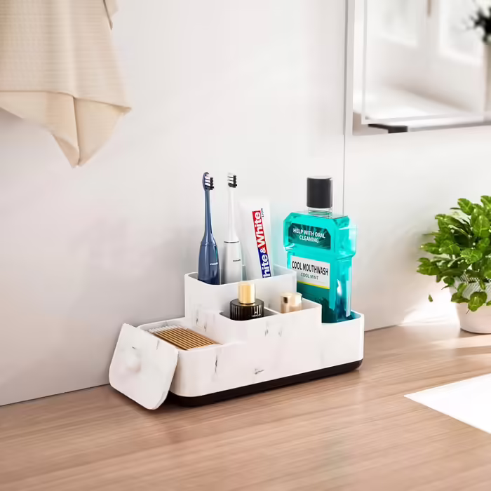 VITVITI Toothbrush Holder Electric Toothbrush Holder Toothbrush Holder Bathroom Kitchen Marble Resin Toothbrush Holder Bathroom Office Organizer Storage Toothbrush Toothpaste Holder Caddy Storage