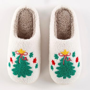 Тапочки додому TOPALL для жінок, теплі, м'які, зимові, пухнасті, антиковзні (3 Xmastree, 36/37 EU)