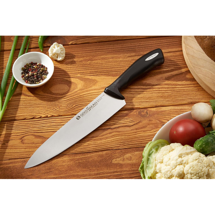 Ніж кухарський Grossman 002SH, 33 см, з нержавіючої сталі, ергономічна ручка