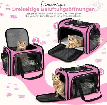 Транспортна сумка для кота/собаки до 5 кг, рожева, 43x28x28 см