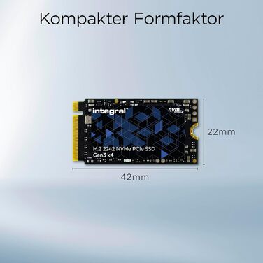 SSD Integral Edge GEN5 2TB M.2 PCIe 4.0 NVMe - 12000 MB/s, 2230, сумісний з Valve Steam Deck, Microsoft Surface Pro, ПК та ноутбуками