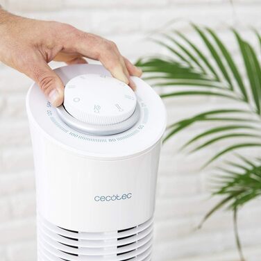 Турбовентилятор Cecotec EnergySilence 790 Skyline Smart з пультом керування. 45W, 76,5 см, осциляція 70°, LED-дисплей, таймер 12 годин, 3 швидкості та 3 режими. Білий колір.