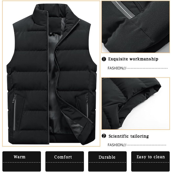 Чоловіча зимова степкова жилетка з коміром-стійкою, тепла, товста, без рукавів, бодівармер, слім-степкова куртка, для активного відпочинку, темно-синій