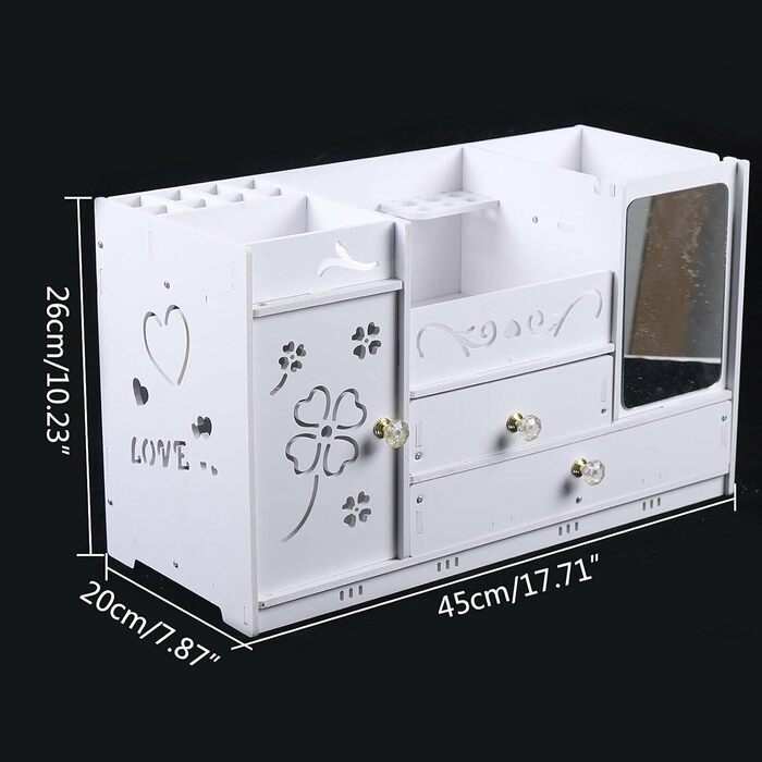 SHZICMY Cosmetic Storage Box with Drawers - White Makeup Organizer