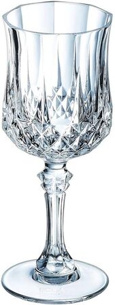 Cristal d'Arques Paris Longchamp - Wine Glass 170ml - Set of 6 - made of Kwarx - reinforced packaging - Shine, transparency, and high resistance
