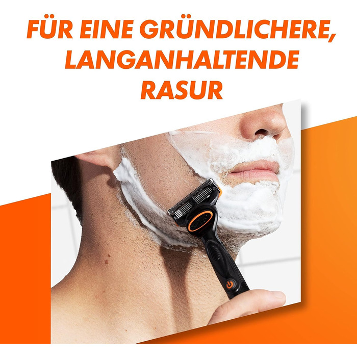 Смінні леза для чоловічої бритви Gillette Fusion 5 Power, 8 шт, помаранчеві