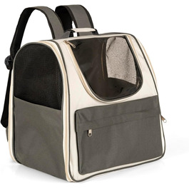 Рюкзак для тварин: переноска для кота/собаки, сірий, 37 × 34 × 25 см