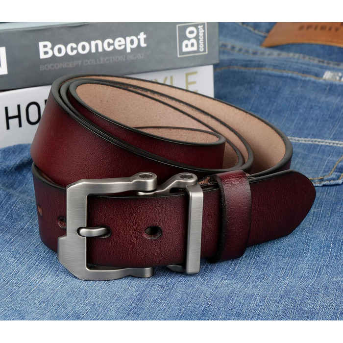 Чоловічий шкіряний ремінь JingHao, ширина 38 мм, довжина 110-170 см, універсальний, з дизайнерською пряжкою, чорний/коричневий, для великої талії (34'-36')