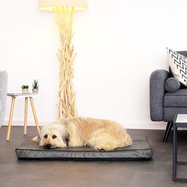 Ортопедичний килимок для собак Lionto з memory foam, 80x55 см, знімний чохол, антиковзаюча підкладка, сірий