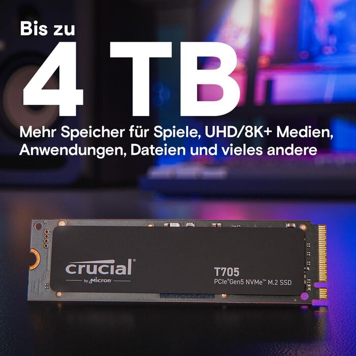 SSD Crucial T705 1TB PCIe Gen5 NVMe M.2 - Швидкий накопичувач з інтерфейсом PCIe Gen5