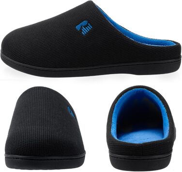 Чоловічі халапи RockDove Original з двокольоровою підошвою з Memory Foam (43.5 EU, Чорний та Сапфірово-синій)