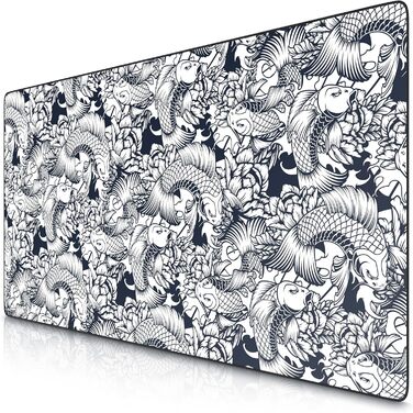 Килимок для миші Titanwolf XXXL 1200x600mm - великий ігровий килимок з мотивом Koi для миші та клавіатури Logitech
