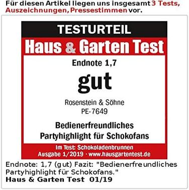 Шоколадний фонтан Rosenstein & Söhne з нержавіючої сталі, 250 Вт
