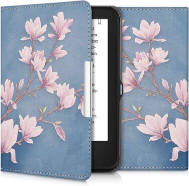 Чохол-книжка kwmobile для Tolino Shine 2 HD - квітковий принт (Pusteblume Love, білий, чорний)