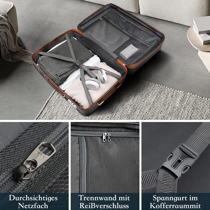 Набір валіз Joyway 5шт з ABS пластику, розширюваний, з TSA-замком, 4 колеса, сірий. Включає: валіза, сумка, кульок