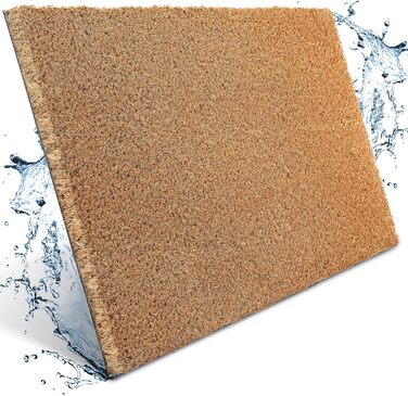 Кокосовий килимок для підлоги [водостійкий] - надміцний - для входу [зовнішній] - килимок для входу 40x60 см, натуральний