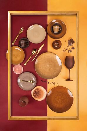 Villa d'Este Home Tivoli Baita: 18-частинний чайний сервіз з шоколадного фарфору, Steingut