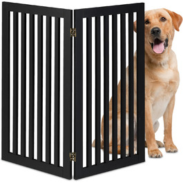 Захисне ворота для собак Relaxdays, розкладне, 91,5 x 103 см, чорний, MDF
