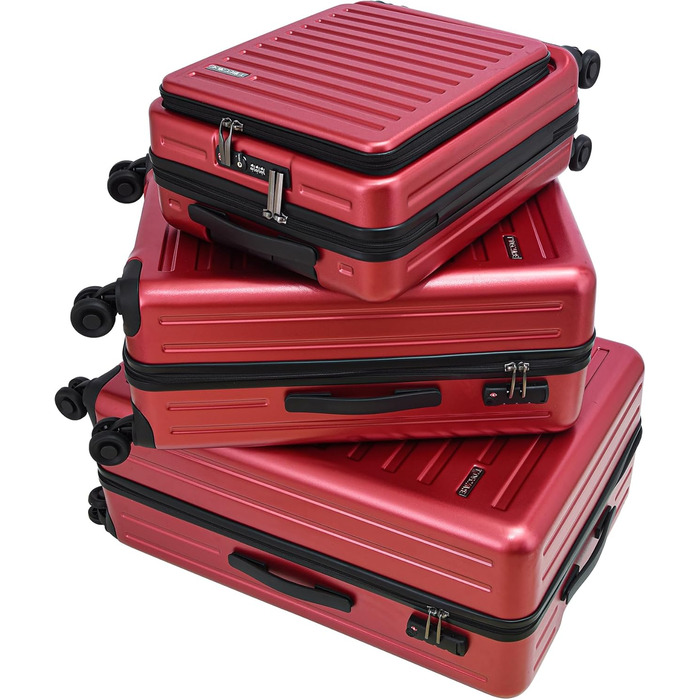 Набір валіз TydeCkare 20/28' (55/66/76 см): 3 валізи, ABS+PC, з TSA замком, оранжевий (виноградний)