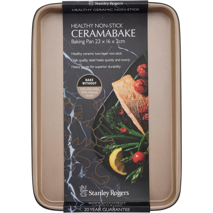 Форма для випічки Stanley Rogers Ceramabake антипригарна керамічна 20x7 см (23x16x2 см) без PFAS, PTFE, PFOA, кадмію та свинцю