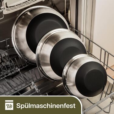 Набір з 3 нержавіючих мисок з кришкою Praknu - великі, з антиковзним покриттям, герметичні, з мірною шкалою, економні