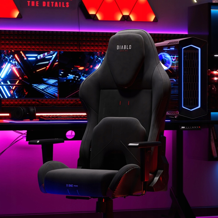 Ігрове крісло Diablo Chairs X.One Prime, тканина, чорне