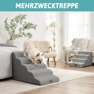 Сходинки для собак широкі, для домашніх тварин з нековзною поверхнею (Чорний та Білий, 83x50x57см, 5.0)