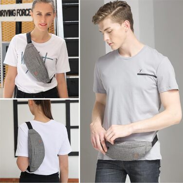 Поясна сумка TYNAT T201 сірого кольору – легка та зручна для туризму та спорту (жіноча/чоловіча)