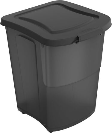Rotho Archie Pet Food Container with Lid - BPA-Free, Transparent Black, 38L, 41x37x50cm
