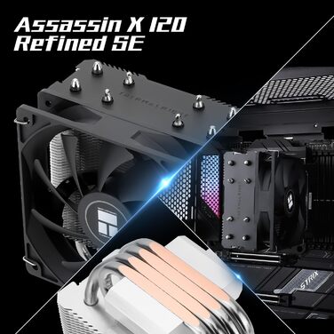 Thermalright Assassin X 120 SE - Кулер для CPU з 4 Heatpipes, тихий вентилятор TL-C12C PWM, сумісний з AM4/AM5/Intel LGA1150/1151/1200/1700/1851