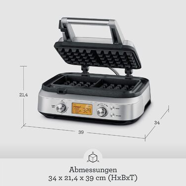 Sage - The Smart Waffle Pro - Waffle Iron - Belgian Waffles - Kitchen Appliances, Waffle Maker - Brushed Stainless Steel
