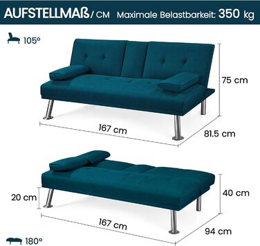 Yaheetech Foldable Sleeper Sofa
