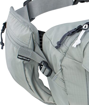 EVOC HIP Pack 3л - поясна сумка, нагрудна сумка, поясний мішечок (3л об'єм, система Airflow Contact, регульований поясний ремінь, система Venti Flap) (Стейнграу, з питною камерою)