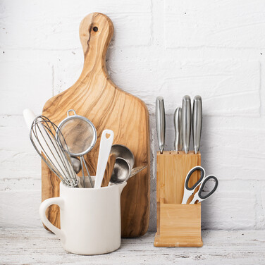 Relaxdays Unassembled Bamboo Knife Block