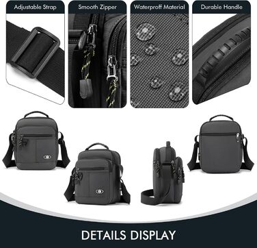 Чоловіча сумка на плечі BAGZY: велика нагрудна сумка-рюкзак для роботи, навчання та подорожей (579grün)