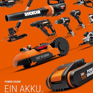 WORX WG584E.9 Cordless Leaf Blower 40V – Powerful Brushless Motor – Turbine Technology - 145km/h Air Speed - 12m³/min Air Volume – lightweight & compact – without battery & charger - PowerShare compatible