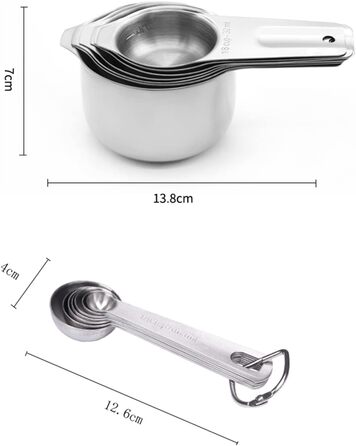 Набір мірних ложок Meiyijia з нержавіючої сталі (7+7 шт.)